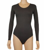 Dames katoenen body 6860  J&amp;C met lange mouw Bruin