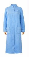 Dames lange ochtendjas met knoopsluiting Blue