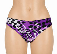 6-pack J&amp;C Naadloze dames string 1707 Paars geprint