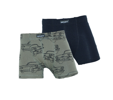 Gino Santi 2-Pack Jongens boxershorts Auto Olijf