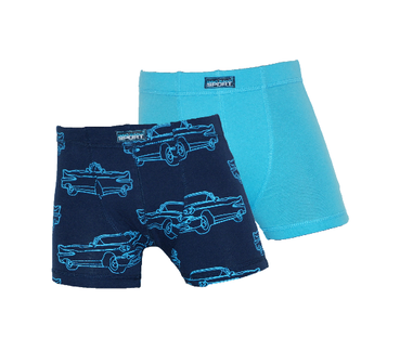 Gino Santi 2-Pack Jongens boxershorts Auto Blauw