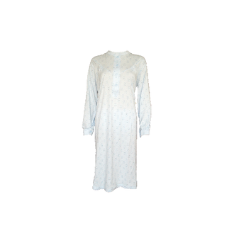 Cocodream Dames nachthemd met lange mouw Blauw Waaiers