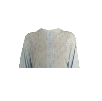 Cocodream Dames nachthemd met lange mouw Blauw Waaiers