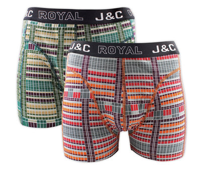 J&amp;C 2-pack Heren boxershorts H240-30050 Red/Moss