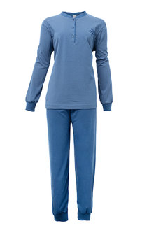 Lunatex Katoenen dames pyjama Navy