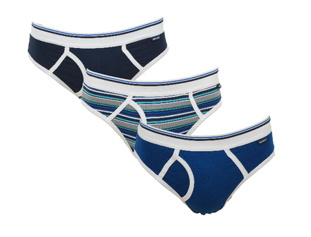 Gino Santi Sport 3-pack Jongens slips met gulp Blauw