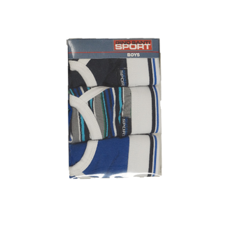 Gino Santi Sport 3-pack Jongens slips met gulp Blauw