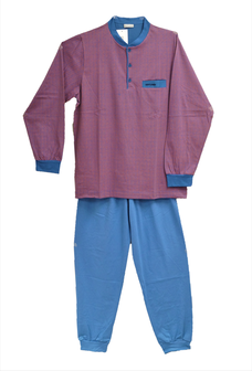 Gentlemen Heren pyjama met knoopsluiting Bordeau