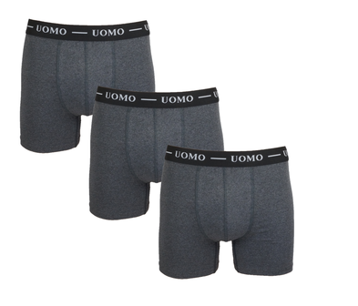 UOMO 3-Pack heren boxershorts Antraciet 