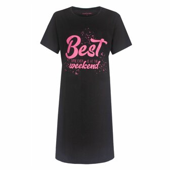 Dames Big Shirt met print &#039;&#039;Best weekend&#039;&#039;