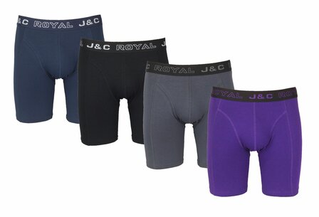 4-PACK LUXE EN ELASTISCHE HERENBOXERSHORT J&amp;C MET LANGE PIJPEN