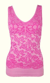 Dames top corrigerend met geboorduurde print J&C Roze