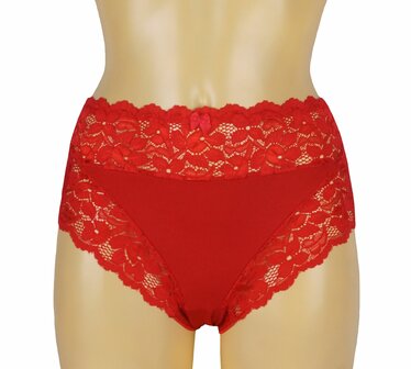 J&amp;C Dames tailleslip met kant Rood H805