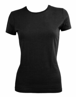 Dames T-shirt met O-Hals en korte mouw