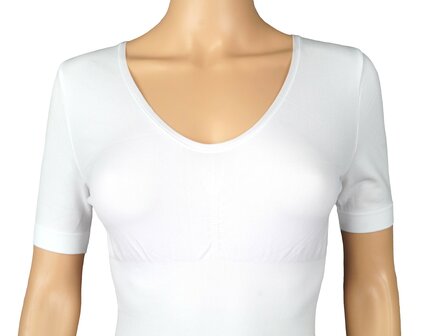 J&amp;C Dames lichtcorrigerend hemd met korte mouw Wit