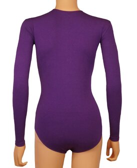 Dames katoenen body 6860 J&amp;C met lange mouw Paars