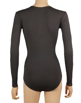 Dames katoenen body 6860  J&amp;C met lange mouw Bruin