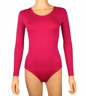 Dames body J&amp;C met Lange mouw slipmodel Fuchsia