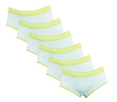 Beeren 6-Pack Meisjes slips Love Lime