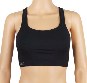 J&amp;C Dames sport BH Zwart