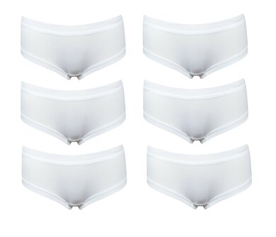 6-Pack Dames Hipsters Beeren Young Wit