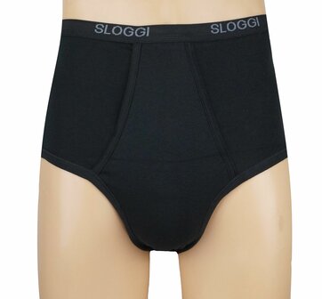 Heren slip  Basic Maxi  met gulp Sloggi Zwart