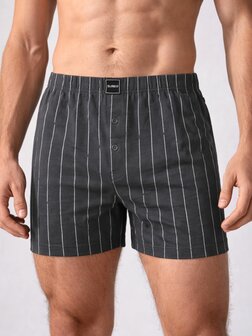 Suaque Heren boxershort Donkergrijs met krijtstreep