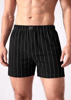 Suaque Heren boxershort Zwart met krijtstreep 