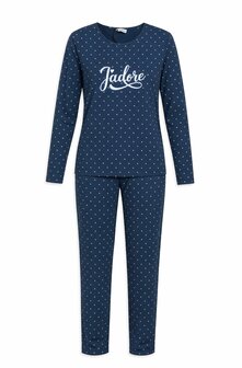 Dames katoenen Pyjama Jade van Gionettic met lange mouw 
