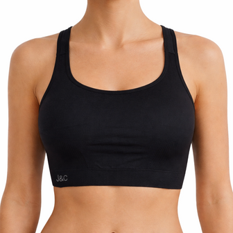 J&amp;C Dames sport BH Zwart