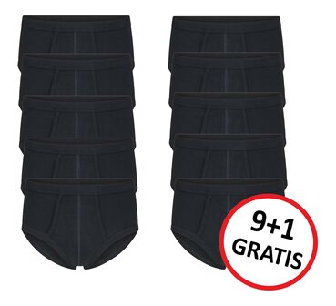 Beeren 9+1 Pack heren slips M3000 Zwart