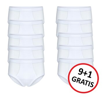 Beeren 9+1 Pack Heren slips M3000 Wit