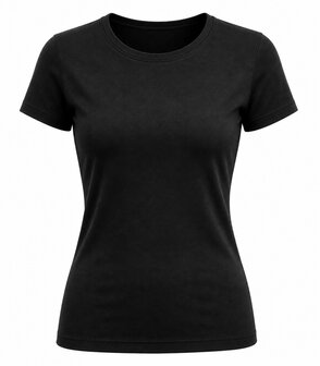 Dames T-shirt met O-Hals en korte mouw
