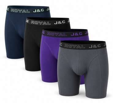 4-PACK LUXE EN ELASTISCHE HERENBOXERSHORT J&amp;C MET LANGE PIJPEN