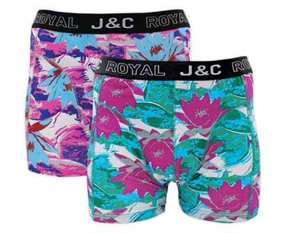 J&amp;C 2-pack Heren boxershorts H228-30036 Fuchsia/Groen