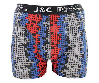 J&amp;C 2-pack Heren boxershorts H234-30047 Grijs/Rood