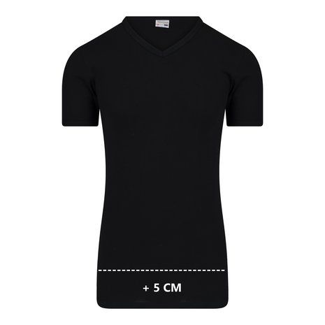 Beeren Extra lang heren T-shirt met V-hals M3000 Zwart