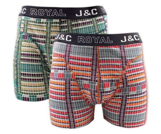 J&C 2-pack Heren boxershorts H240-30050 Red/Moss