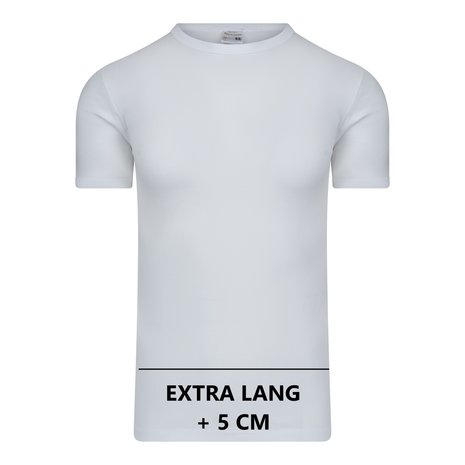 Beeren 10-Pack extra lange heren T-shirts met O-Hals M3000 Wit