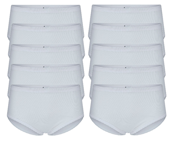 Beeren 9+1-Pack dames tailleslips Belinda Wit 