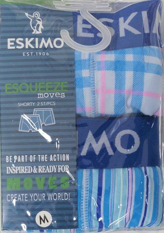 Eskimo 2-Pack Heren boxershort Esqueeze Blauw