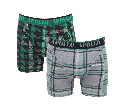 Apollo 2-Pack Heren boxershorts Green/Black