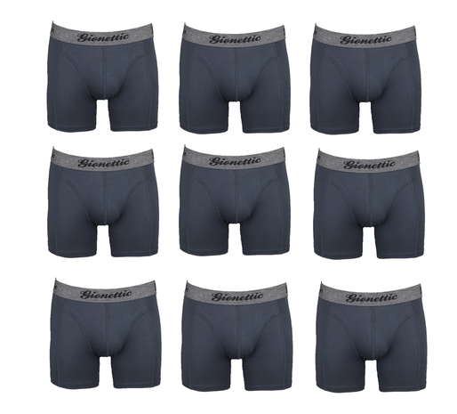 9-Pack Gionettic Bamboe Heren boxershorts Antraciet