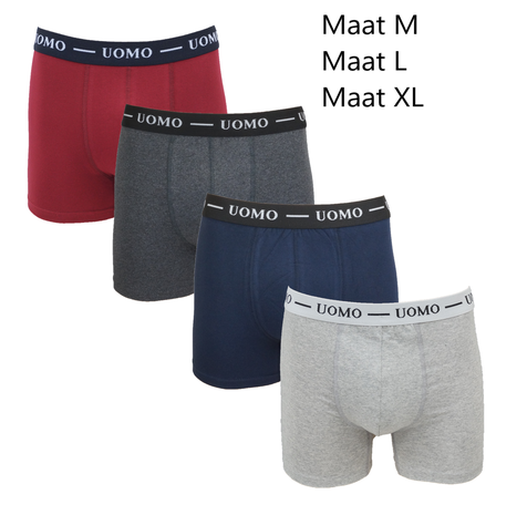 UOMO 4-Pack Heren boxershorts Assorti