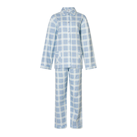Cocodream Dames Flanel Pyjama Ruit- Blue