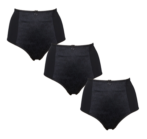 3-pack Dames Tailleslip lichtcorrigerend Zwart J&C