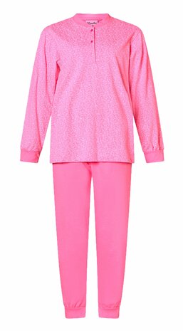 Lunatex Dames pyjama Jersey met lange mouw Roze