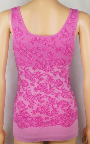 Dames top corrigerend met geboorduurde print J&C Roze