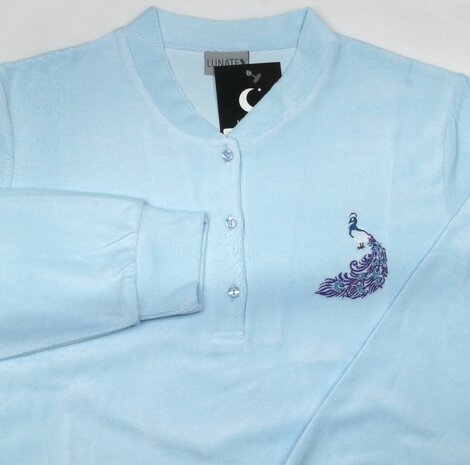 Dames pyjama Lunatex badstof 12-4206 - Blue