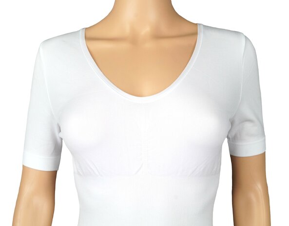 J&C Dames lichtcorrigerend hemd met korte mouw Wit